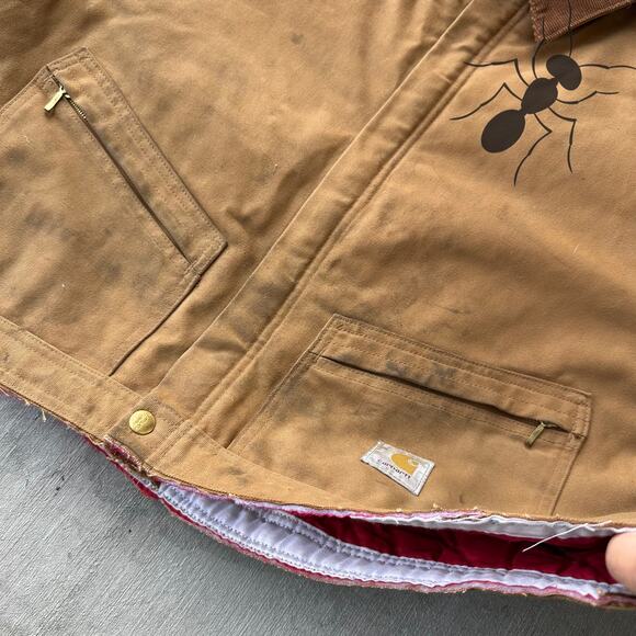 Vintage Y2K Carhartt brown cropped Detroit style work wear jacket - Picture 5 of 9